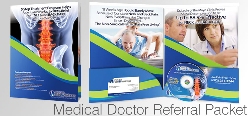 Medical Doctor Referral Packet for spinal decompression, chiropractic, and back pain relief